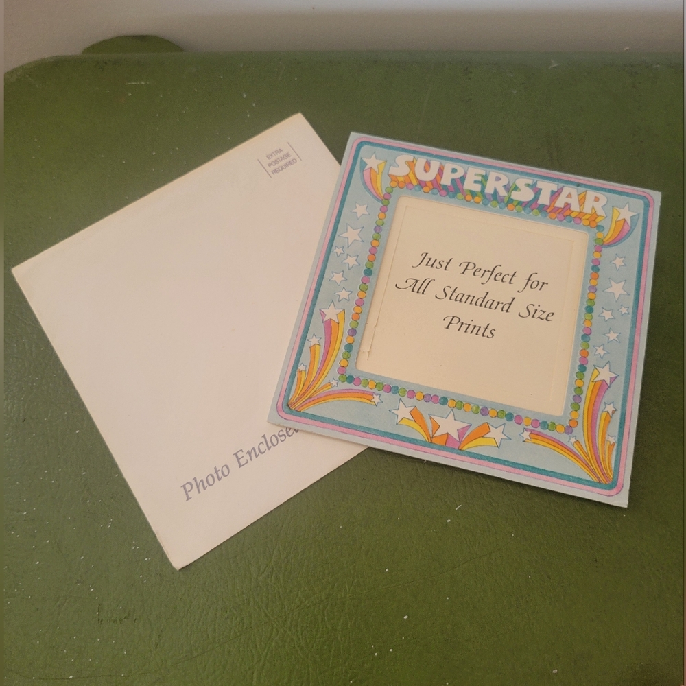 NWOT Vintage 1979 Hallmark Super Star Photo Frame W Kickstand Sendable Card
